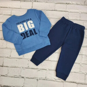 Blue Big Deal Boys Fleece Lined Sweatshirt and Sweatpants Matching Set